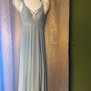 Azazie Elegant Dusty Blue Bridesmaid Dress